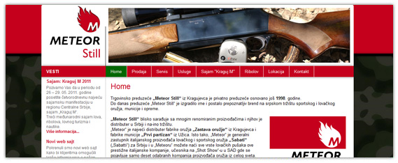 meteor,still,oružje,graviranje,servis oružja,sajt,web,prezentacija Meteor Still - prodaja sportskog i lovaćkog oružja, servis, graviranje